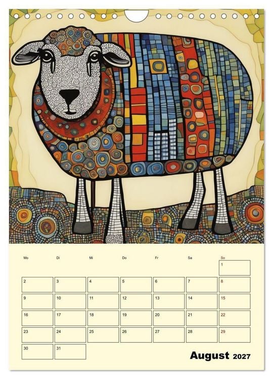 Produktbild: Farbenfrohe Tiermalerei (Wandkalender 2027 DIN A4 hoch), CALVENDO Monatskalender