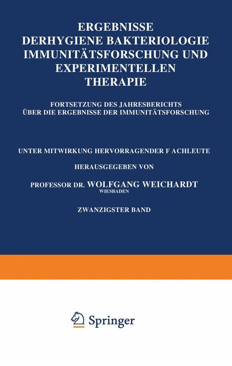 Produktbild: Ergebnisse der Hygiene Bakteriologie Immunit&auml;tsforschung und Experimentellen Therapie