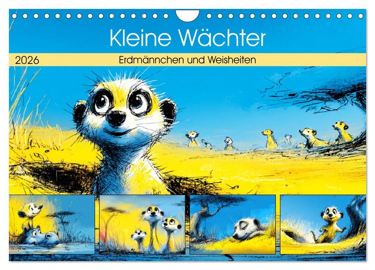 Produktbild: Kleine W&auml;chter. Erdm&auml;nnchen und Weisheiten (Wandkalender 2026 DIN A4 quer), CALVENDO Monatskalender