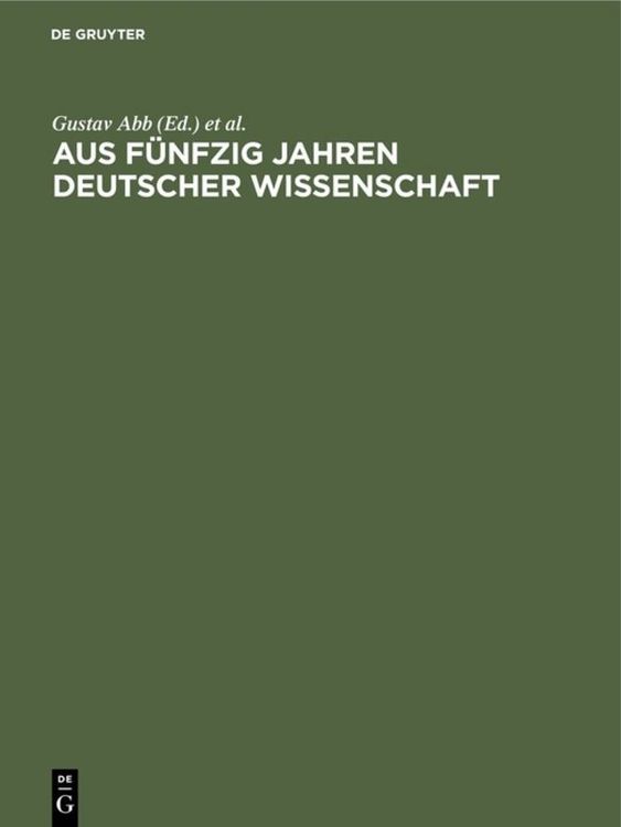 Produktbild: Aus f&uuml;nfzig Jahren deutscher Wissenschaft