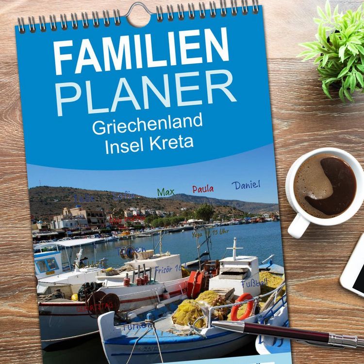 Produktbild: Familienplaner 2026 - Griechenland - Insel Kreta mit 5 Spalten (Wandkalender, 21 x 45 cm) CALVENDO