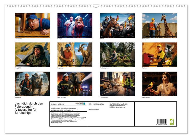 Produktbild: Lach dich durch den Feierabend &ndash; Alltagssatire f&uuml;r Berufst&auml;tige (Wandkalender 2026 DIN A2 quer), CALVENDO Monatskalender