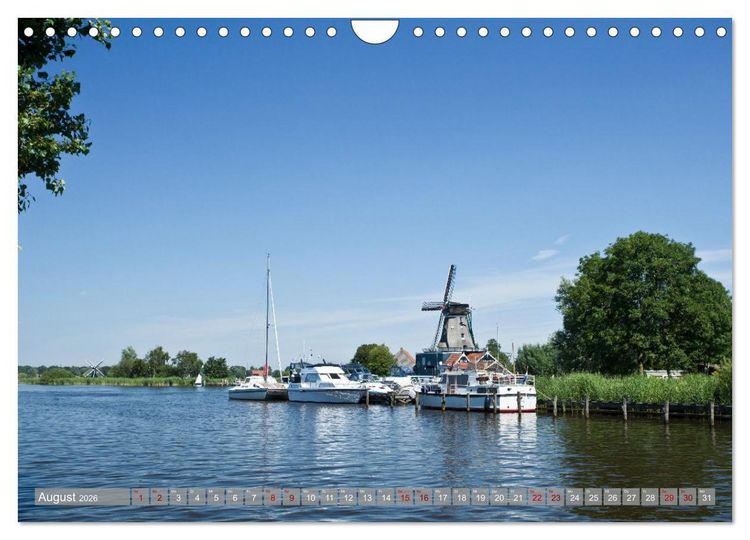 Produktbild: Hausbooturlaub Niederlande - Friesland und Groningen (Wandkalender 2026 DIN A4 quer), CALVENDO Monatskalender