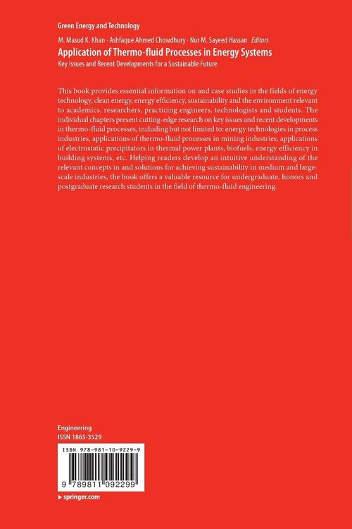 Produktbild: Application of Thermo-fluid Processes in Energy Systems