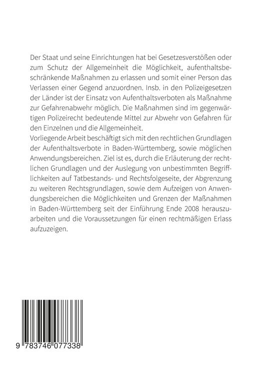 Produktbild: Aufenthaltsverbote als Mittel zur Gefahrenabwehr