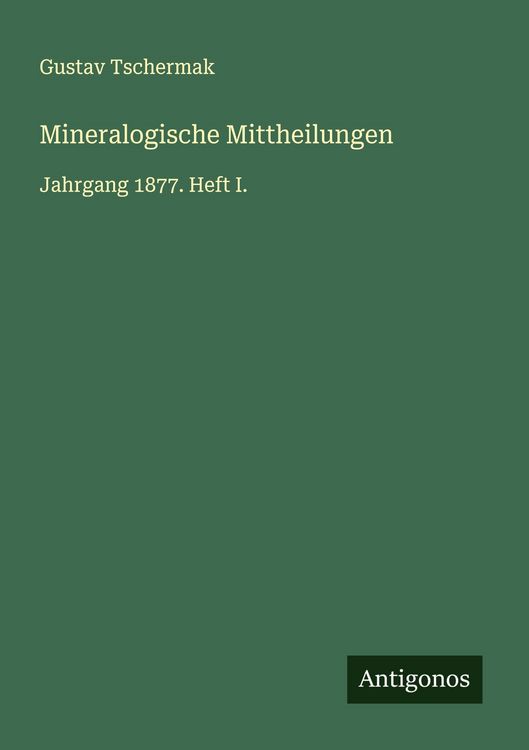 Produktbild: Mineralogische Mittheilungen