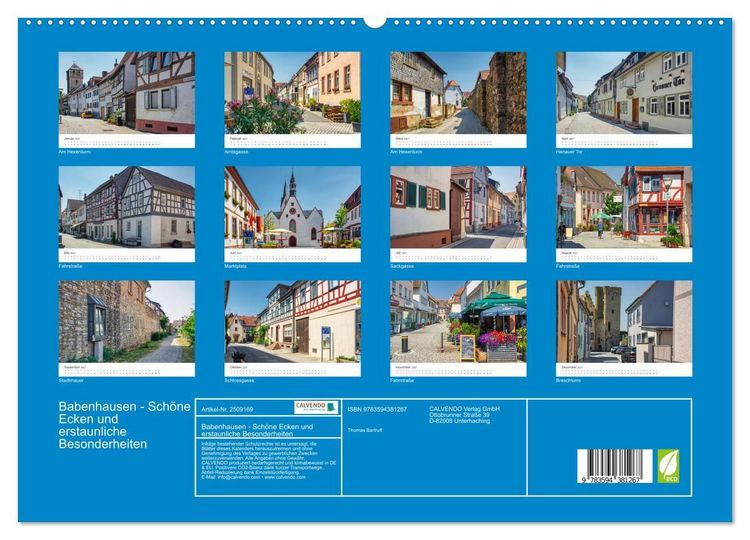 Produktbild: Babenhausen - Sch&ouml;ne Ecken und erstaunliche Besonderheiten (hochwertiger Premium Wandkalender 2027 DIN A2 quer), Kunstdruck in Hochglanz
