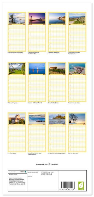Produktbild: Familienplaner 2026 - Momente am Bodensee mit 5 Spalten (Wandkalender, 21 x 45 cm) CALVENDO