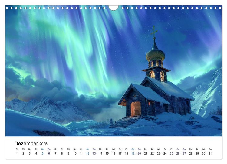 Produktbild: Aurora Borealis - Der Zauber der Nordlichter (Wandkalender 2026 DIN A3 quer), CALVENDO Monatskalender