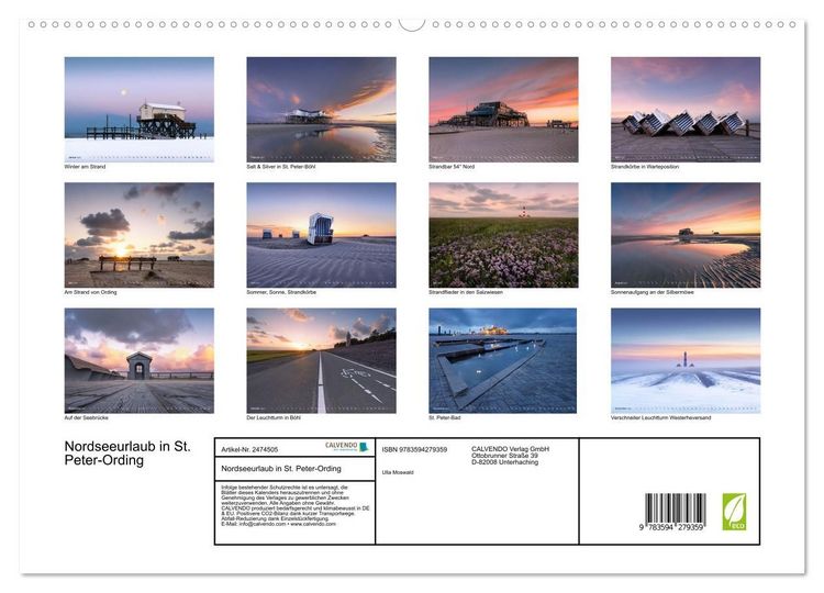 Produktbild: Nordseeurlaub in St. Peter-Ording (hochwertiger Premium Wandkalender 2027 DIN A2 quer), Kunstdruck in Hochglanz