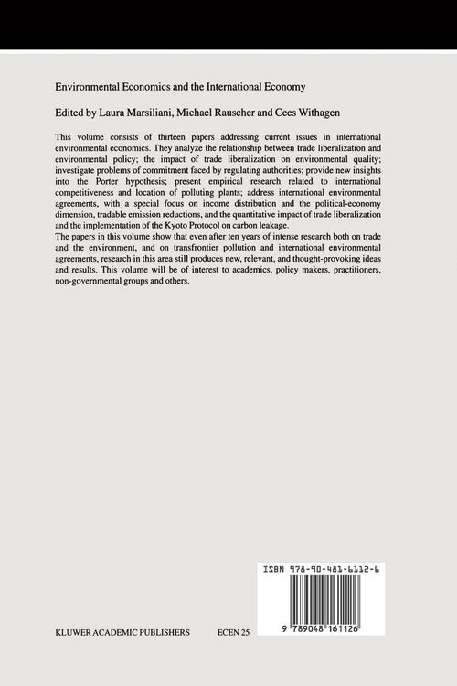 Produktbild: Environmental Economics and the International Economy