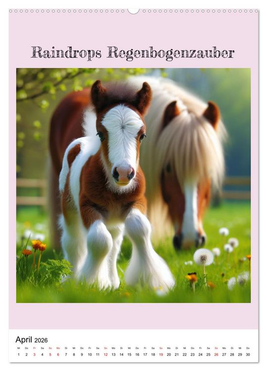 Produktbild: Tinker Ponys - Magische Momente, Gypsy Vanner f&uuml;r M&auml;dchen (hochwertiger Premium Wandkalender 2026 DIN A2 hoch), Kunstdruck in Hochglanz