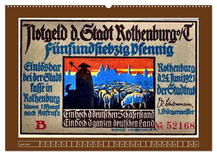 Produktbild: Gru&szlig; aus Rothenburg ob der Tauber (Wandkalender 2026 DIN A2 quer), CALVENDO Monatskalender