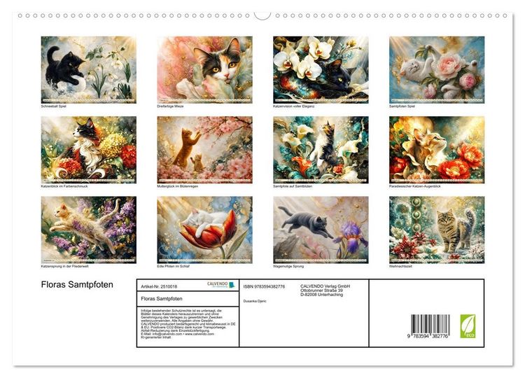 Produktbild: Floras Samtpfoten (hochwertiger Premium Wandkalender 2027 DIN A2 quer), Kunstdruck in Hochglanz