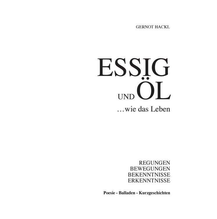 Produktbild: Essig und &Ouml;l ... wie das Leben