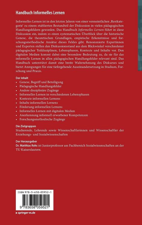 Produktbild: Handbuch Informelles Lernen