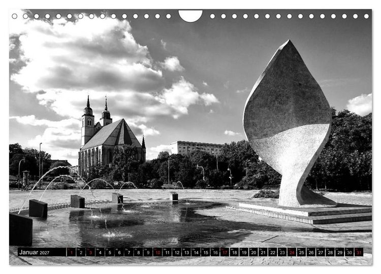 Produktbild: Magdeburg in Schwarz - Wei&szlig; (Wandkalender 2027 DIN A4 quer), CALVENDO Monatskalender