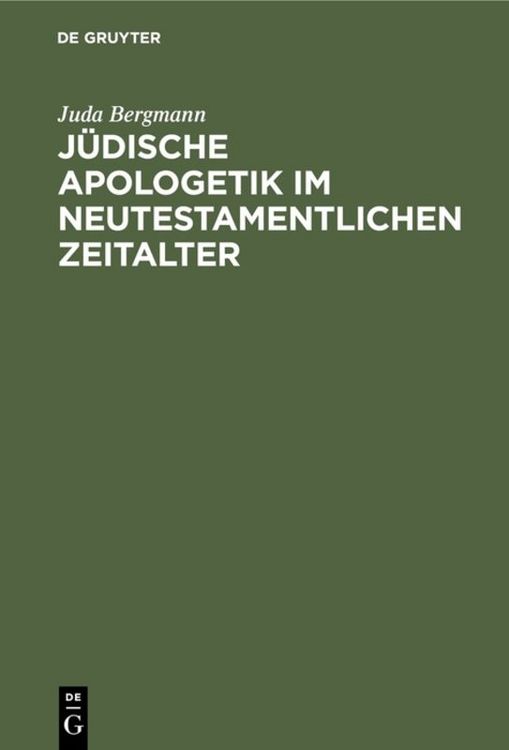 Produktbild: J&uuml;dische Apologetik im neutestamentlichen Zeitalter