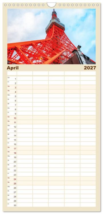 Produktbild: Familienplaner 2027 - Tokio - Tradition und Moderne mit 5 Spalten (Wandkalender, 21 x 45 cm) CALVENDO