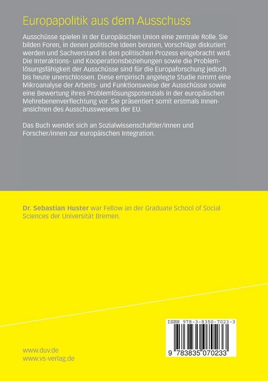 Produktbild: Europapolitik aus dem Ausschuss