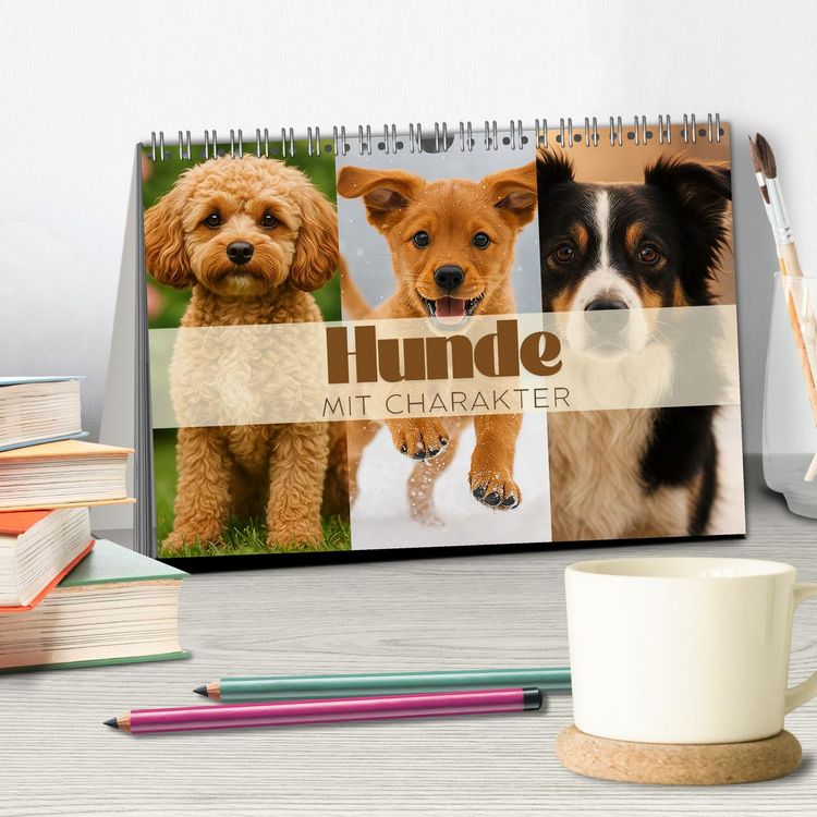 Produktbild: Hunde mit Charakter (Tischkalender 2026 DIN A5 quer), CALVENDO Monatskalender