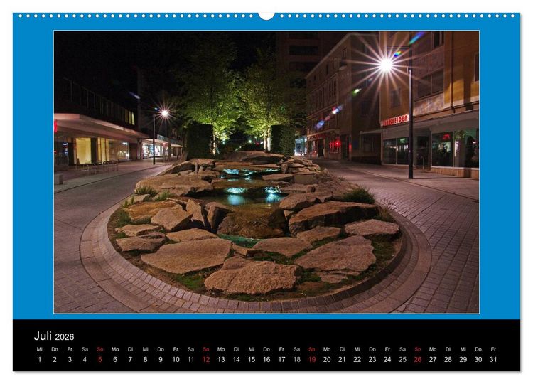 Produktbild: Schweinfurt bei Nacht verzaubernd und bunt (Wandkalender 2026 DIN A2 quer), CALVENDO Monatskalender