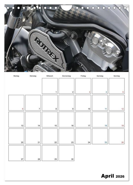 Produktbild: Harley Davidson Familienplaner (Wandkalender 2026 DIN A4 hoch), CALVENDO Monatskalender