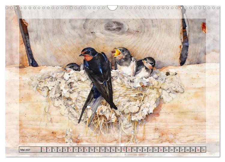 Produktbild: Zauberhaftes Nestgefl&uuml;ster (Wandkalender 2027 DIN A3 quer), CALVENDO Monatskalender