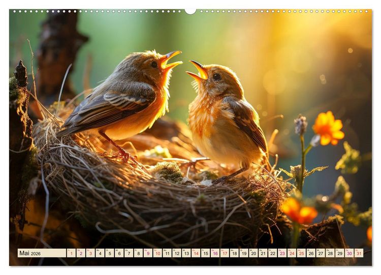Produktbild: V&ouml;gel Alltag (Wandkalender 2026 DIN A2 quer), CALVENDO Monatskalender