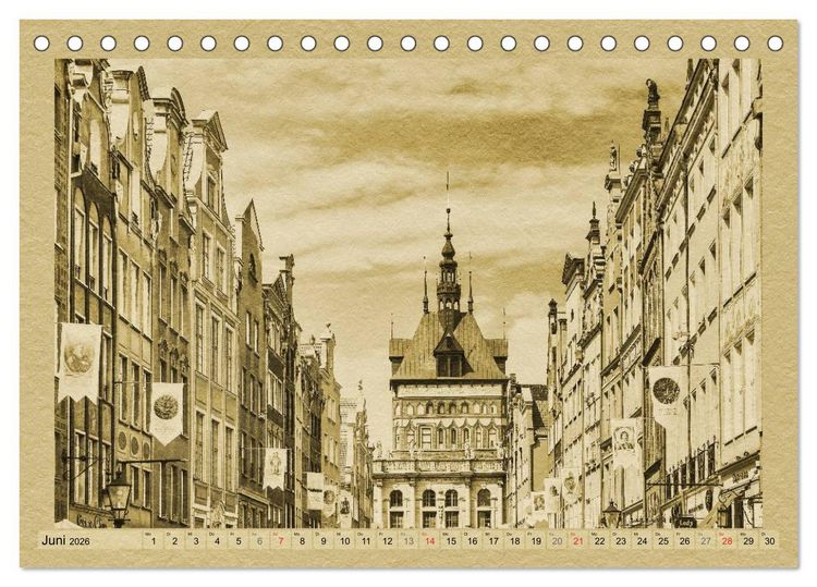 Produktbild: Danzig &ndash; Ein Kalender im Zeitungsstil (Tischkalender 2026 DIN A5 quer), CALVENDO Monatskalender