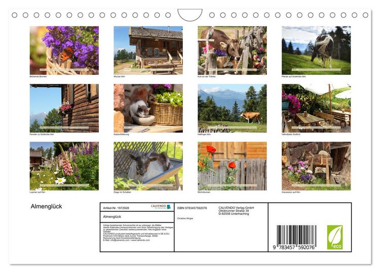 Produktbild: Almengl&uuml;ck (Wandkalender 2026 DIN A4 quer), CALVENDO Monatskalender