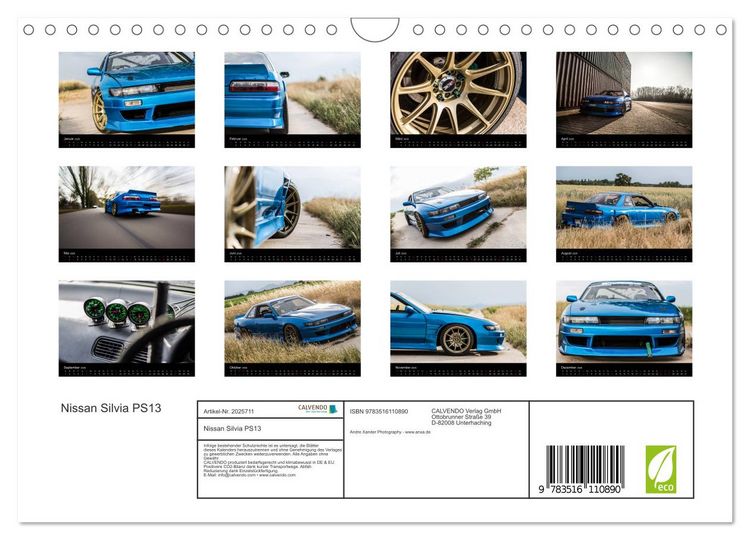 Produktbild: Nissan Silvia PS13 (Wandkalender 2026 DIN A4 quer), CALVENDO Monatskalender