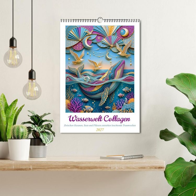 Produktbild: Wasserwelt Collagen (Wandkalender 2027 DIN A3 hoch), CALVENDO Monatskalender