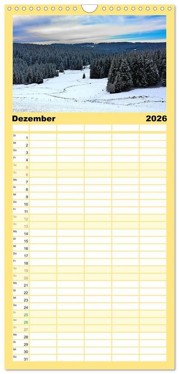 Produktbild: Familienplaner 2026 - Europa durchwandern mit 5 Spalten (Wandkalender, 21 x 45 cm) CALVENDO