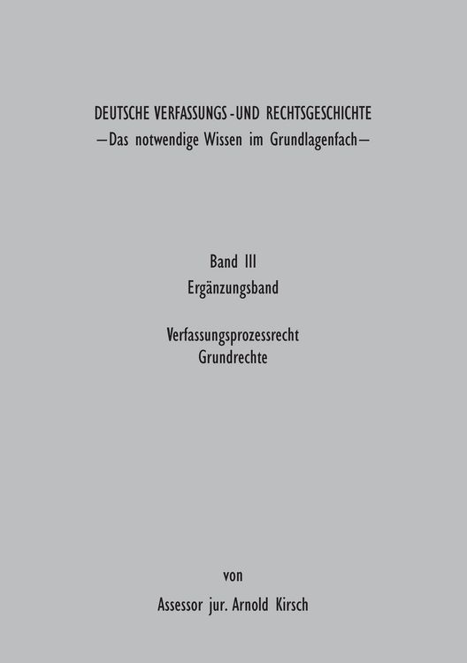 Produktbild: Deutsche Verfassungs - und Rechtsgeschichte