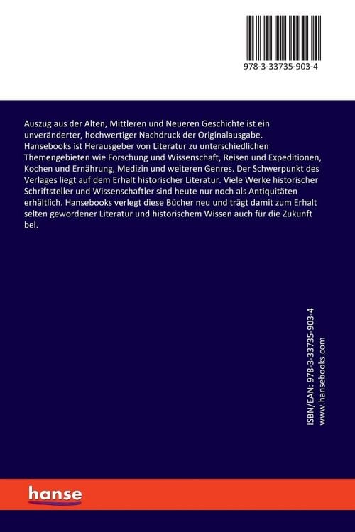 Produktbild: Auszug aus der Alten, Mittleren und Neueren Geschichte