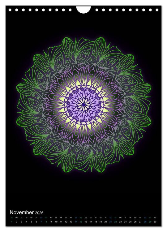 Produktbild: Mandala-Kalender 2026 (Wandkalender 2026 DIN A4 hoch), CALVENDO Monatskalender