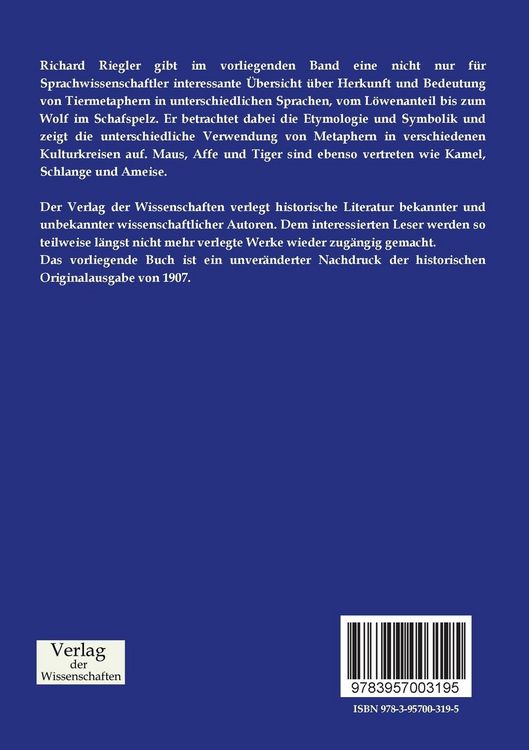 Produktbild: Das Tier im Spiegel der Sprache