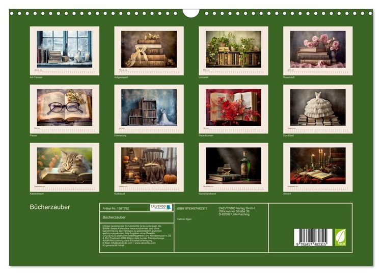 Produktbild: B&uuml;cherzauber (Wandkalender 2026 DIN A3 quer), CALVENDO Monatskalender