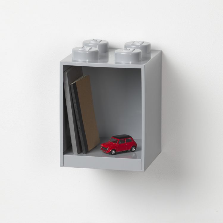 Produktbild: LEGO&reg; B&uuml;cherregal 4 Noppen Grau