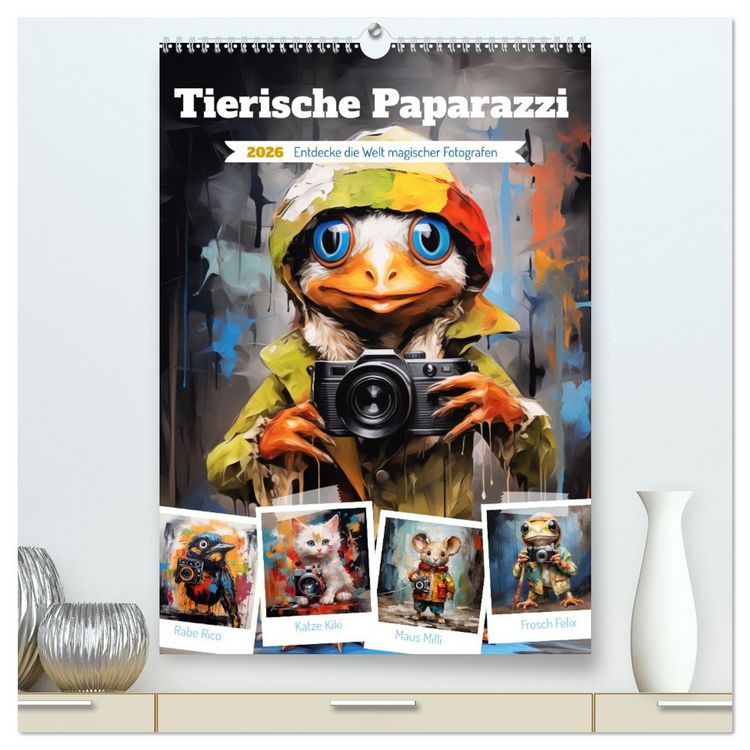 Produktbild: Tierische Paparazzi (hochwertiger Premium Wandkalender 2026 DIN A2 hoch), Kunstdruck in Hochglanz