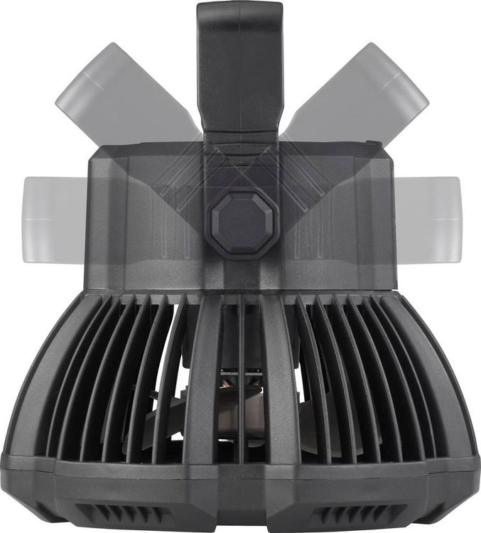 Produktbild: Rechargeable Akku-Ventilator Schwarz mit Fernbedienung, Schwenkbar, mit Beleuchtung