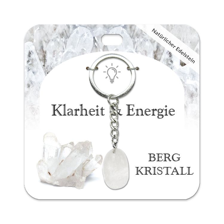 Produktbild: Bergkristall Trommelstein Schl&uuml;sselanh&auml;nger