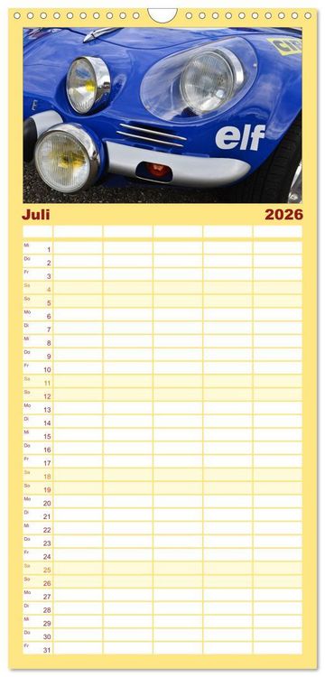Produktbild: Familienplaner 2026 - Renault Alpine A110 mit 5 Spalten (Wandkalender, 21 x 45 cm) CALVENDO