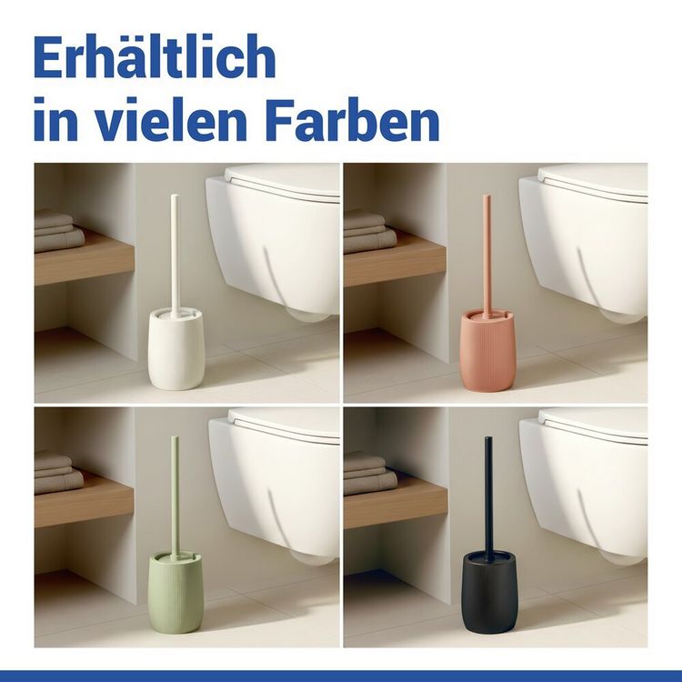 Produktbild: WC-Garnitur Mod. Fablo Creme, aus hochwertiger Keramik, mit Silikon-B&uuml;rstenkopf