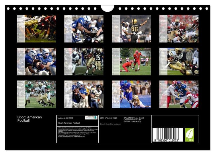 Produktbild: Sport. American Football (Wandkalender 2026 DIN A4 quer), CALVENDO Monatskalender