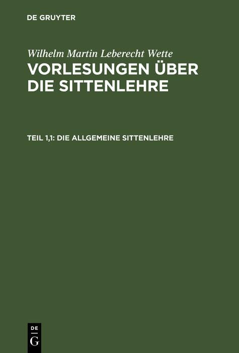 Produktbild: Die allgemeine Sittenlehre