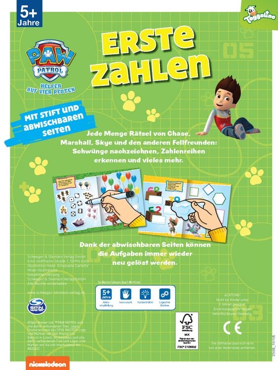 Produktbild: PAW Patro Mein Lernspielheft l Erste Zahlen