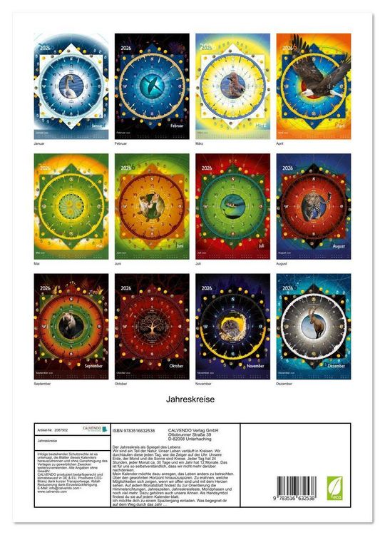 Produktbild: Jahreskreise (Wandkalender 2026 DIN A3 hoch), CALVENDO Monatskalender