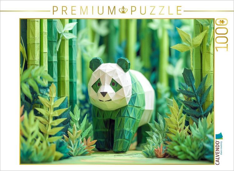 Produktbild: CALVENDO Puzzle Origami Panda im Bambuswald | 1000 Teile Lege-Gr&ouml;&szlig;e 64x48cm Foto-Puzzle f&uuml;r gl&uuml;ckliche Stunden
